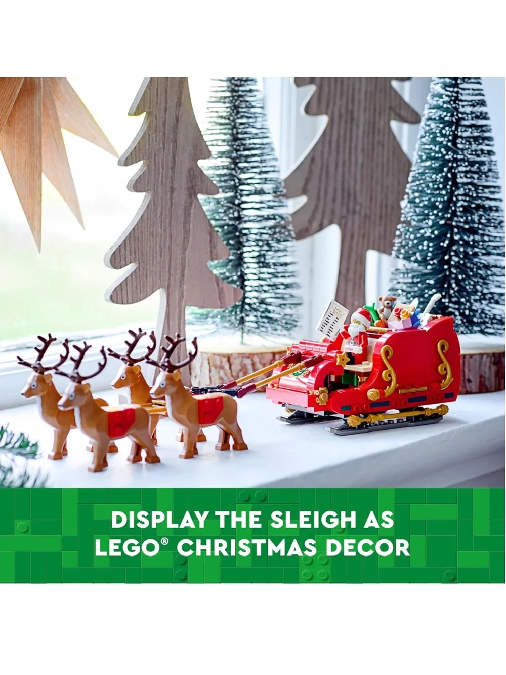 LEGO Santa's Sleigh Christmas Toy Set with Reindeer & Santa Figurine 40499